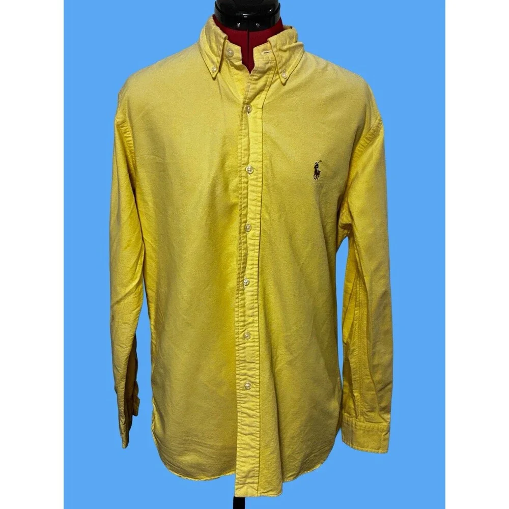 Ralph Lauren Men’s Vintage Yellow Polo Shirt Size Medium